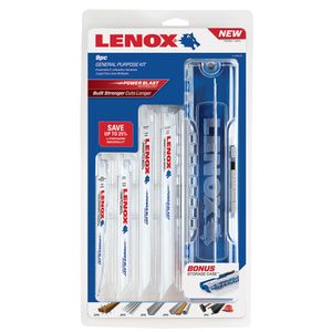 Lenox Tools 121439KPE Steel Straight Back 9-Piece Reciprocating Saw Blade Kit