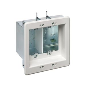 Arlington TVBS505 Steel Screw Mount 2-Gang Recessed TV Box 6.698-Inch x 6.818-Inch x 3.937-Inch White TV BOX