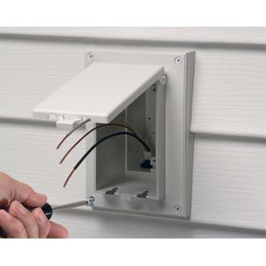 Arlington DBVR141W Textured UV Rated Plastic 1-Gang Recessed Non-Metallic Low Profile Box 4.934-Inch x 7.186-Inch x 5.16-Inch 22-Cubic-Inch In-Box