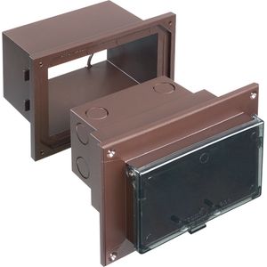 Arlington DHB1BRC Textured UV Rated Plastic 1-Gang Recessed Non-Metallic Low Profile Box With Adapter Sleeve 7.186-Inch x 4.934-Inch x 5.283-Inch 2