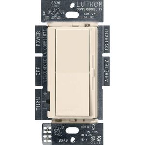 Lutron DVCL-153P-LA 120-Volt at 60-Hz 1-Pole 3-Way Dimmer Light Almond Diva CL