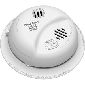 BRK HD6135FB Single/Multi-Station 135 deg F Rate-Of-Rise Heat Alarm With Battery Backup 9-Volt Alkaline Battery 120-Volt AC First Alert