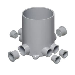 Arlington FLBC4502 Plastic Non-Metallic 4-1/2-Inch Round Floor Box With Plugs 5.95-Inch