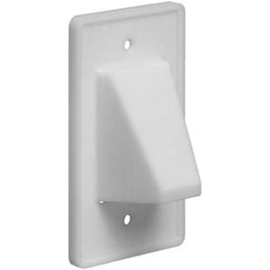 Arlington CE1 Box Mount 1-Gang Reversible Low Voltage Cable Entrance Plate Plastic White
