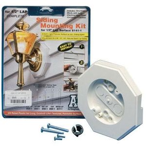 Arlington 8141 Plastic Surface/Vertical Mount 1/2-Inch Lap Siding Mounting Kit With Built-In Box 6.61-Inch x 6.61-Inch