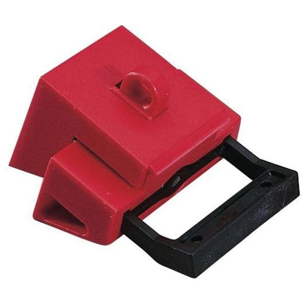 Electrical breaker lockout device for circuit protection and jobsite safety compliance.