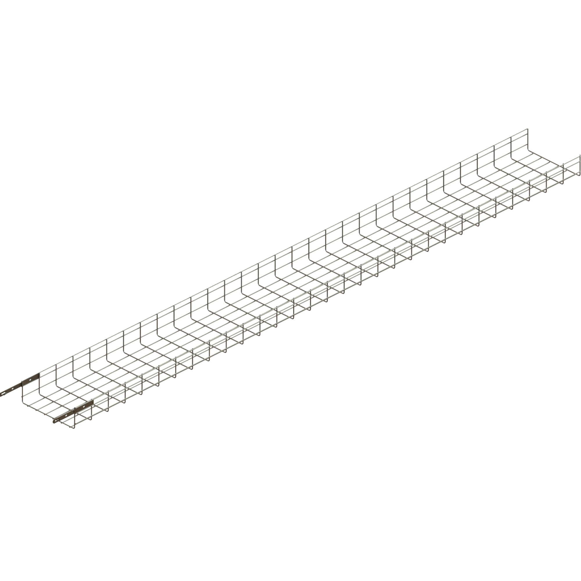 Wire mesh cable tray for electrical conduit support and optimized power distribution routing.