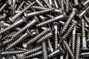 Steel mounting screws for electrical hardware installation and conduit support systems.
