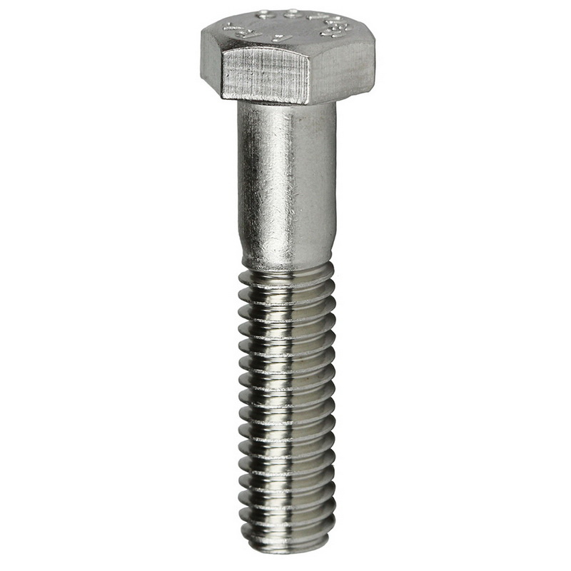 Stainless steel hex bolt for electrical mounting hardware and enclosure installations.