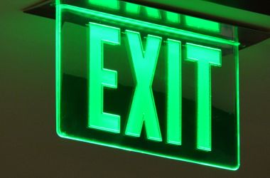LED exit sign for emergency egress lighting and commercial electrical safety systems.