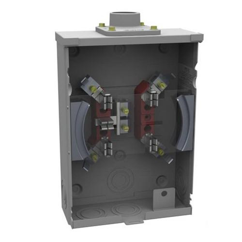 Ringless meter socket for residential or commercial power distribution and utility metering systems.