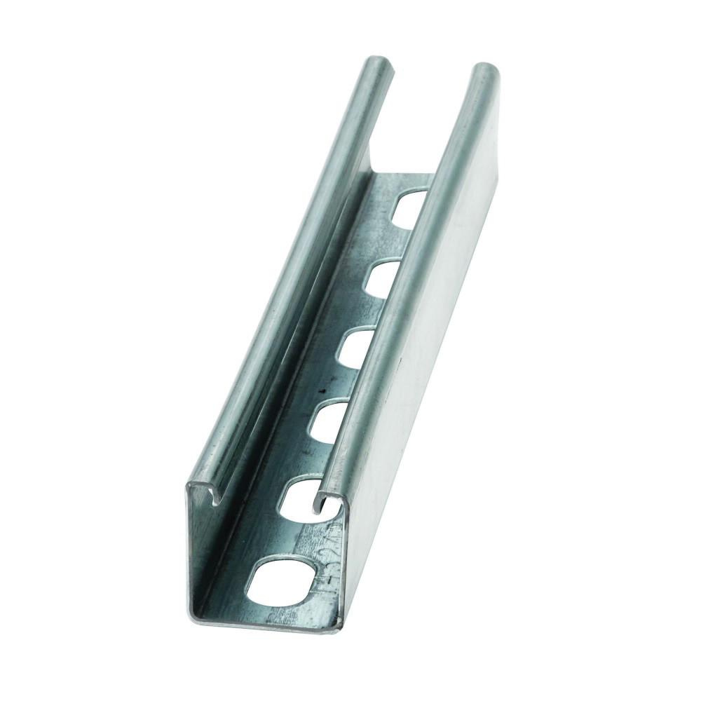 Galvanized strut channel for electrical conduit and cable tray mounting solutions.
