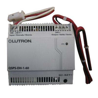 Lutron QSPS-DH-1-60 low-voltage power supply for smart lighting and automation control systems.